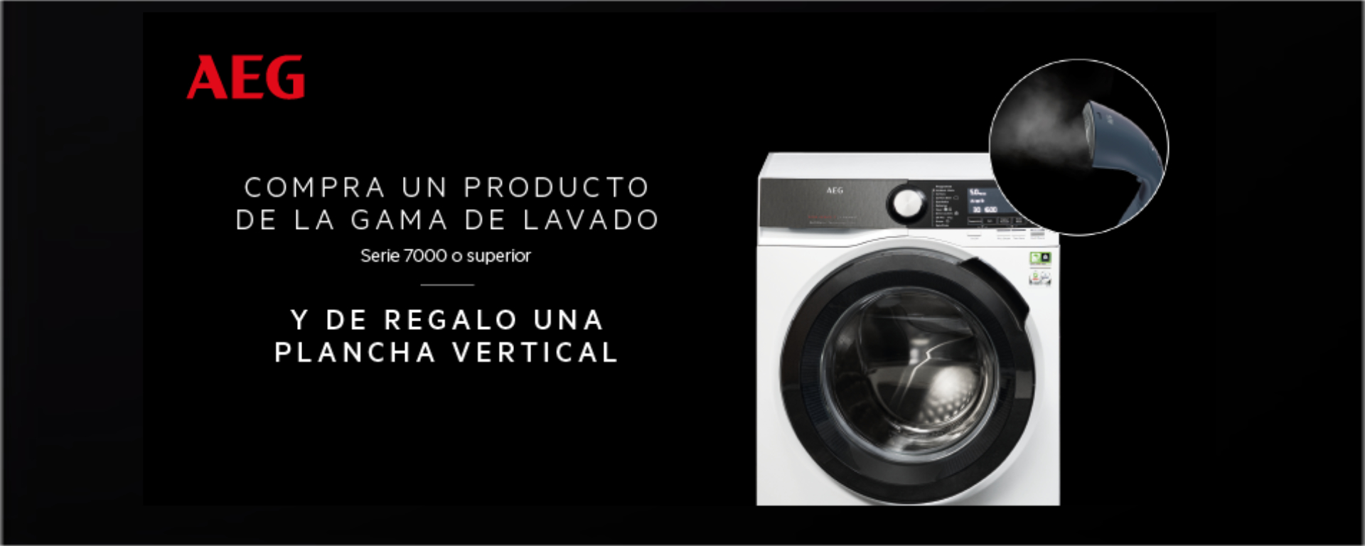 Compra tu lavadora o secadora  AEG y llévate una plancha vertical de regalo