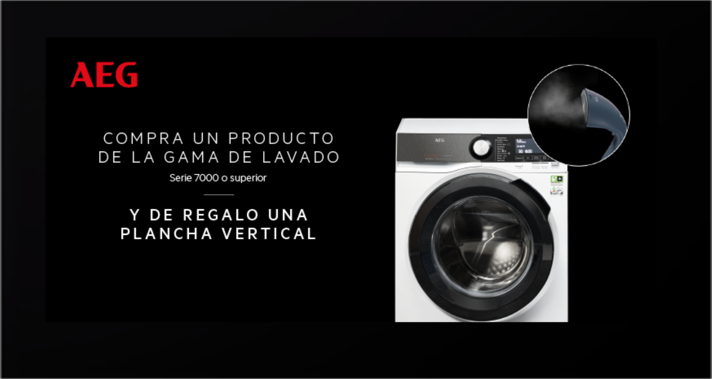 Compra tu lavadora o secadora  AEG y llévate una plancha vertical de regalo