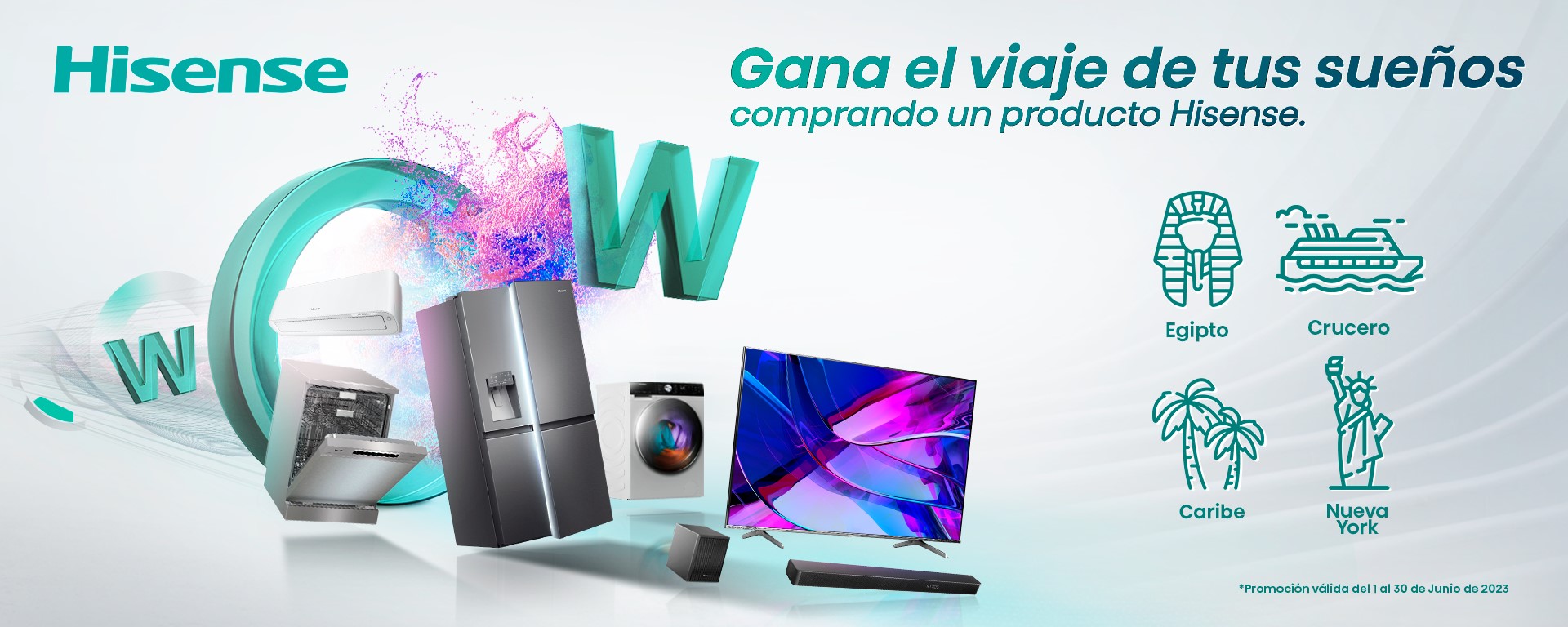 Por la compra de tu producto Hisense entrarás en el sorteo de un viaje de ensueño para 2 personas