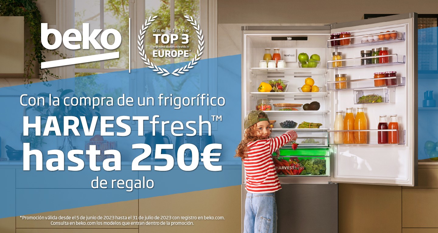 Compra tu frigorífico HarvestFresh de Beko y consigue hasta 250 euros de reembolso