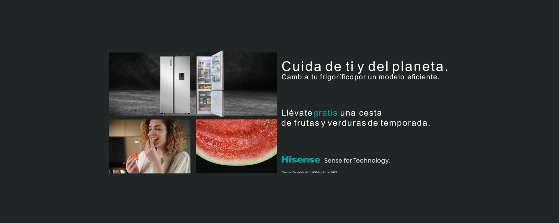 Compra tu frigorífico eficiente Hisense y llévate una cesta de frutas y verduras de regalo