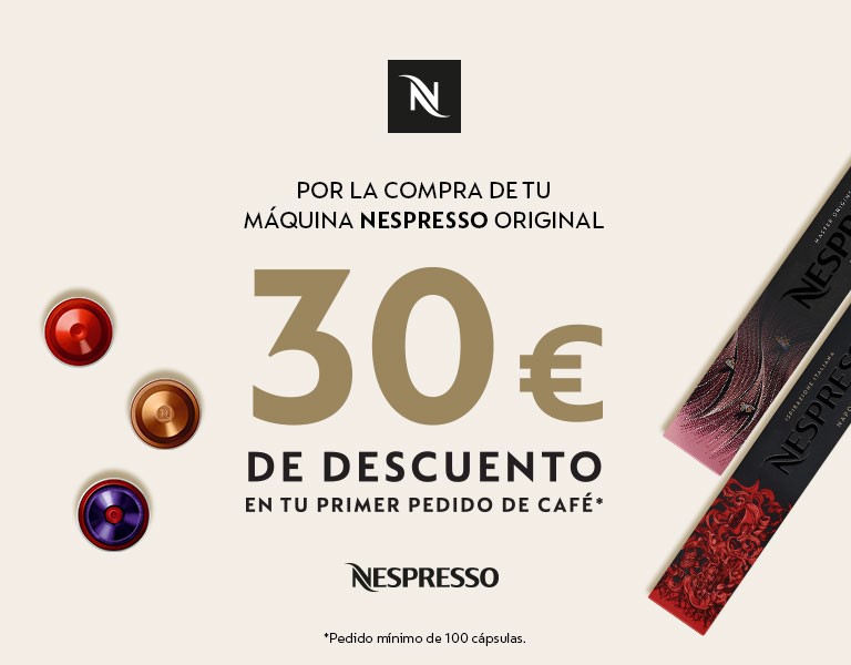 Consigue hasta 30€ de descuento en tu primer pedido de café por la compra de tu máquina Nespresso Original