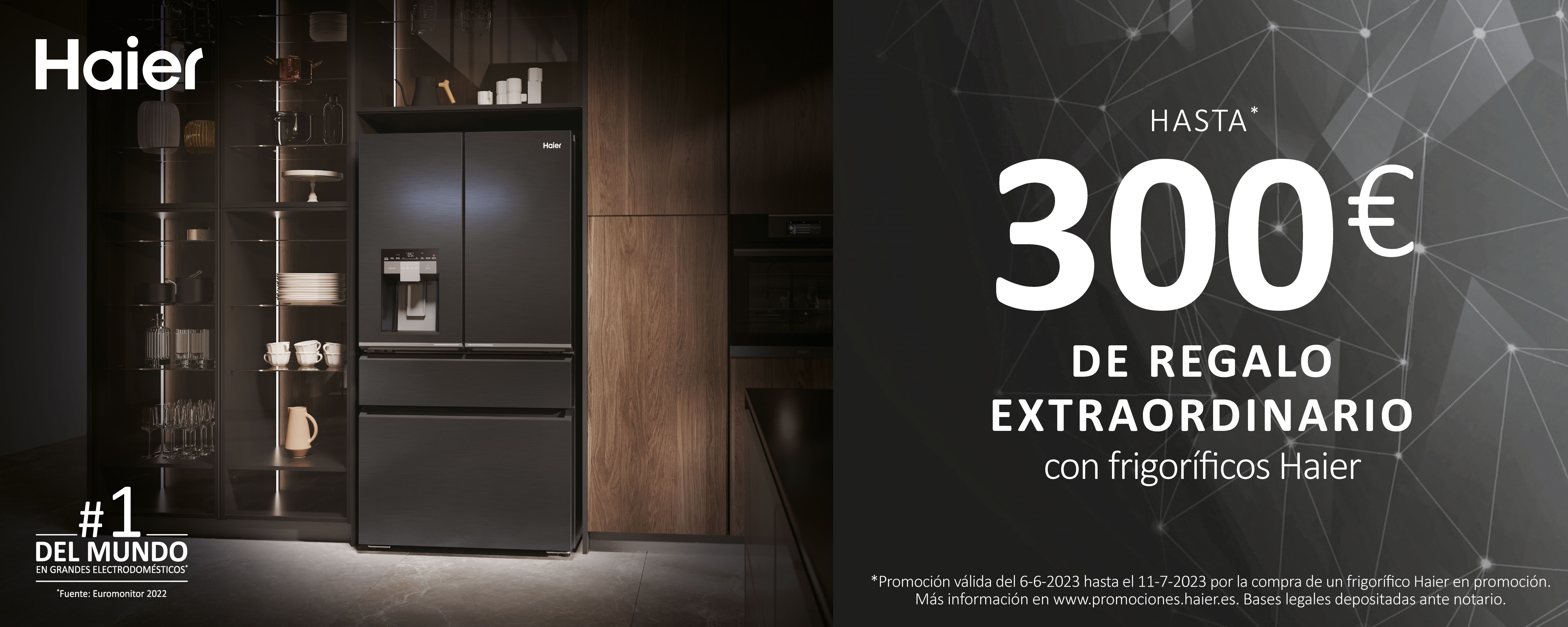 Llévate hasta 300€ de regalo extraordinario por la compra de tu frigorífico Haier