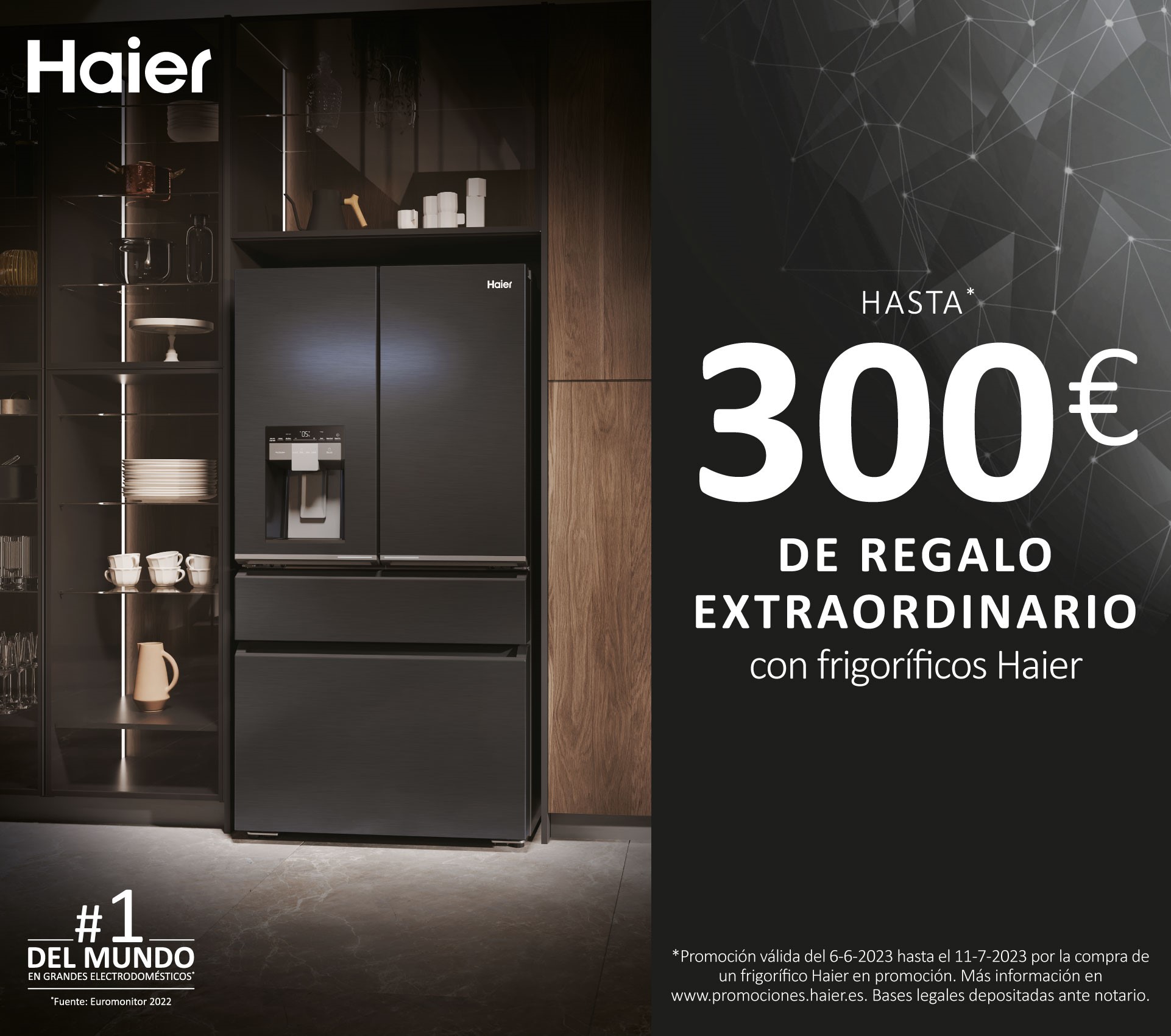 Llévate hasta 300€ de regalo extraordinario por la compra de tu frigorífico Haier