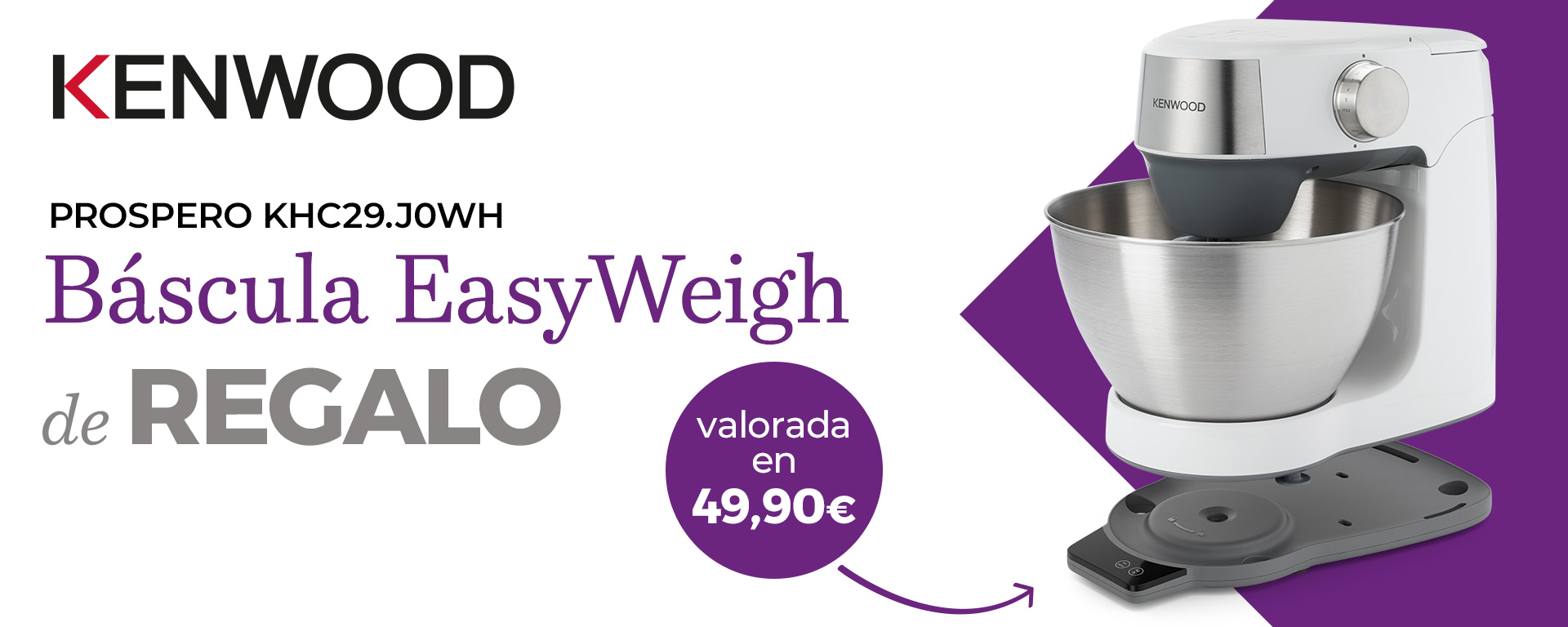 Por la compra de un robot de cocina llévate una báscula de cocina Kenwood de regalo