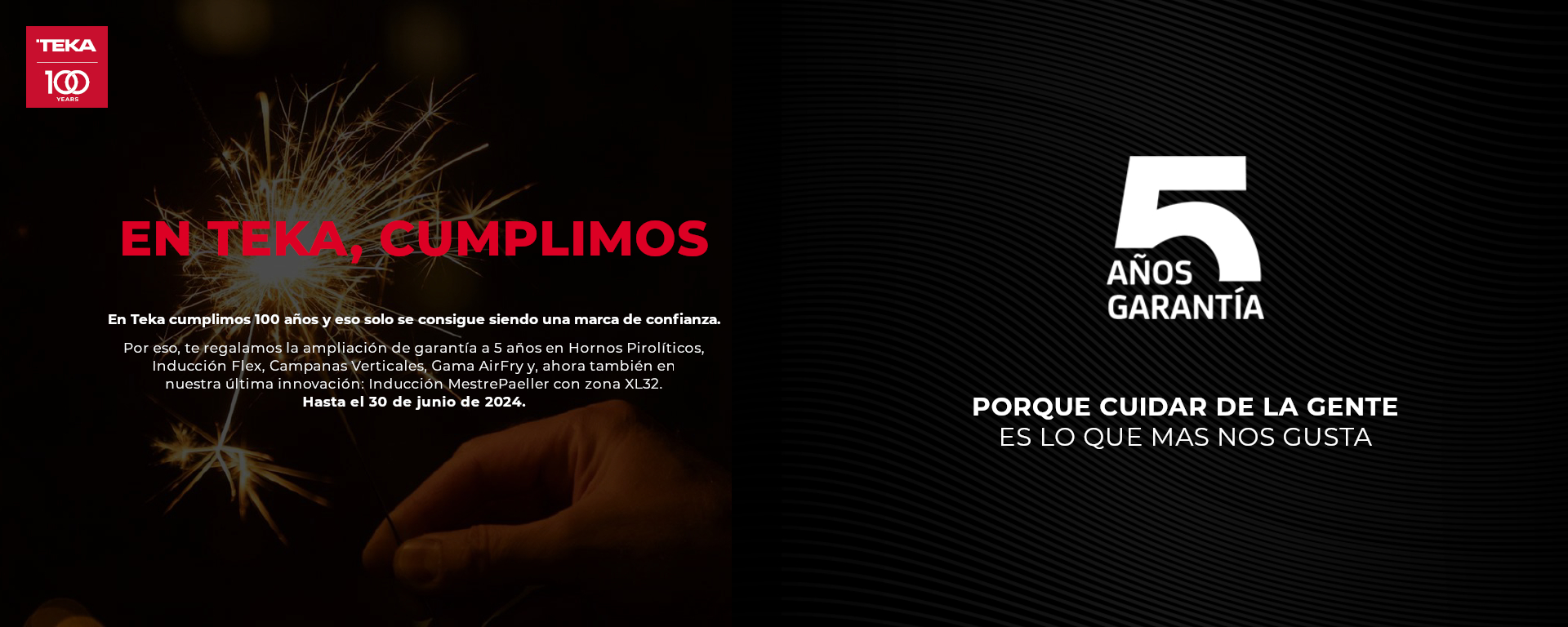Llévate 5 años de garantía por la compra de tu Horno Pirolítico, Inducción Flex, Campana Vertical, AirFry e inducción MestrePaeller con zona XL32 Teka