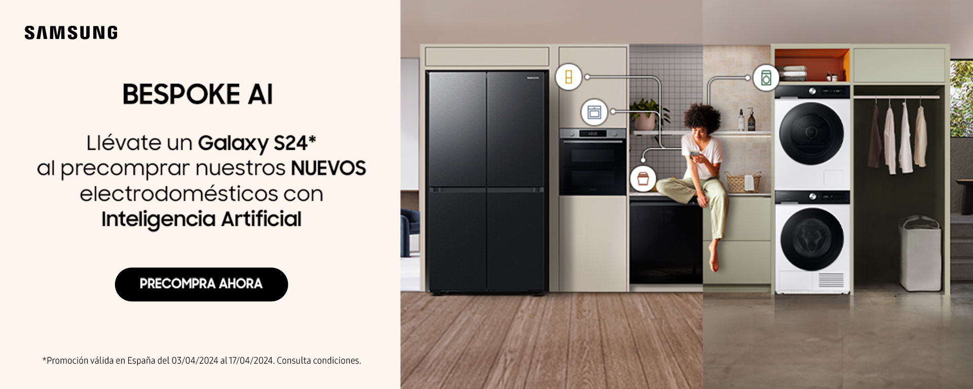 Galaxy S24 con la precompra de electrodomésticos con IA