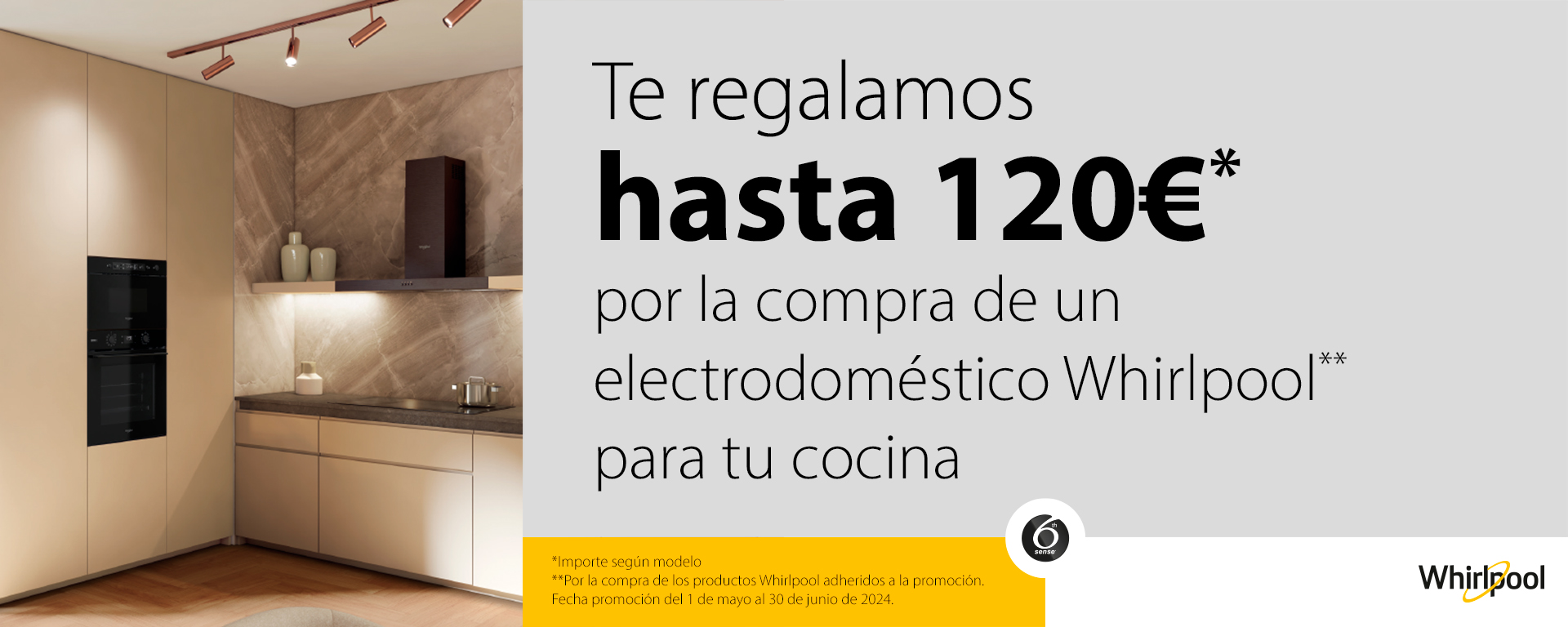 Te regalamos hasta 120Eu con la compra de electrodomésticos Whirlpool