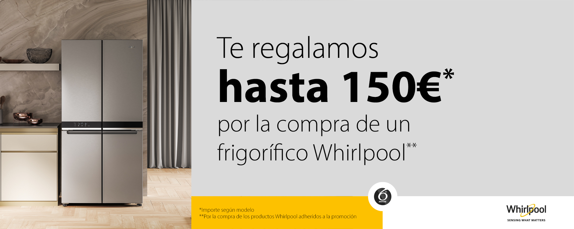Consigue un reembolso de hasta 150€ con los frigoríficos de Whirlpool