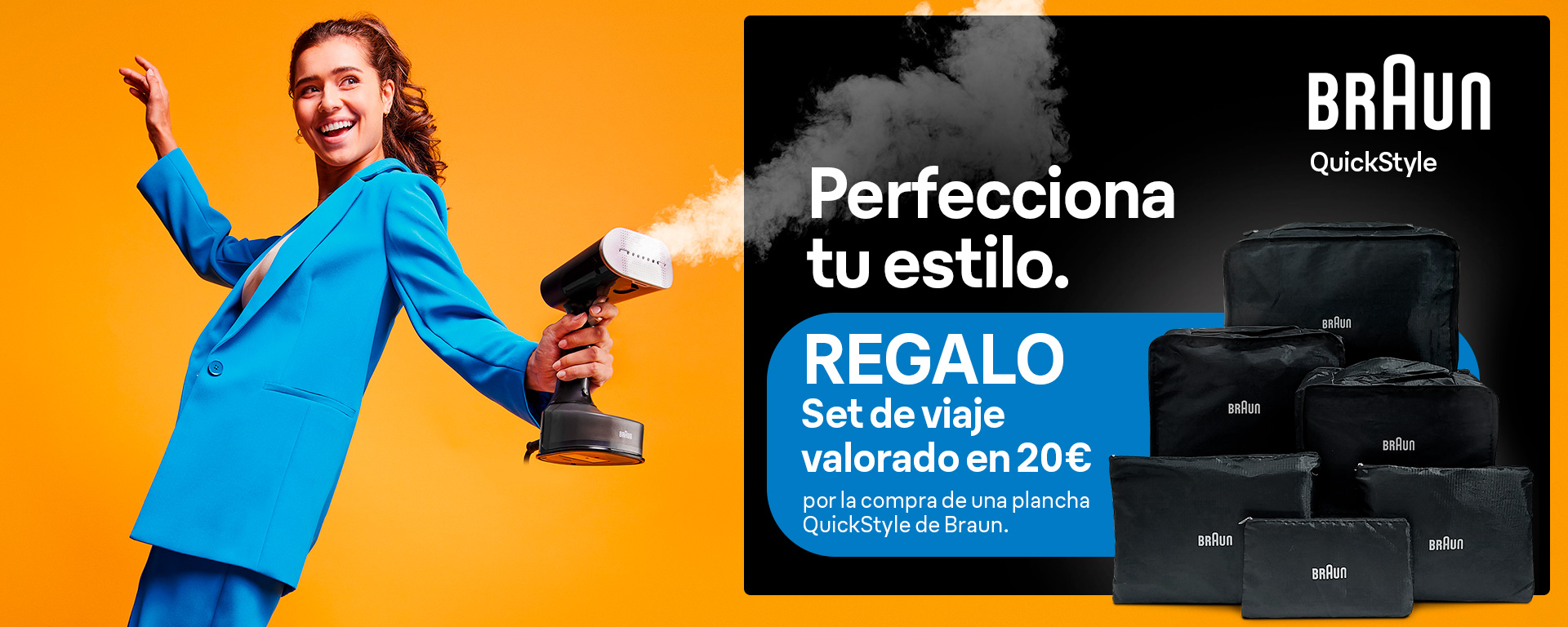 Compra tu plancha vertical Braun y llévate un set de viaje valorado en 20 €