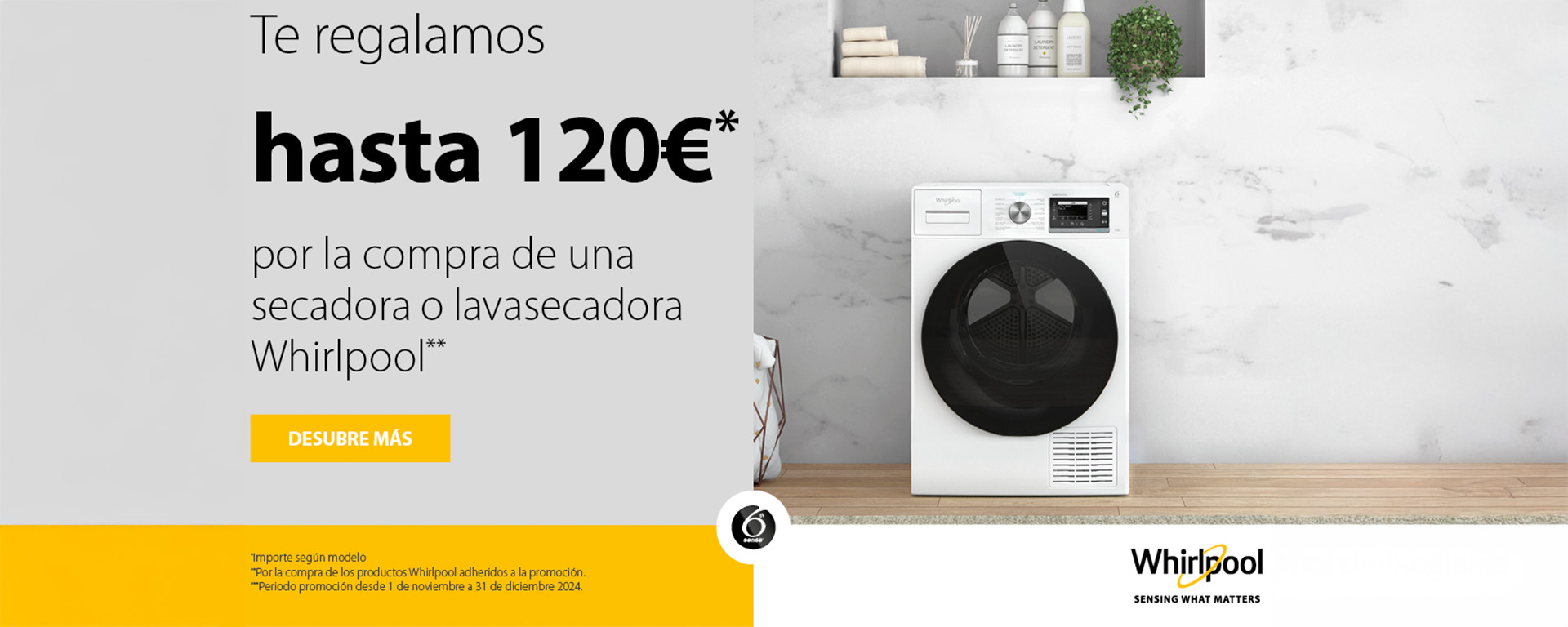Te regalamos hasta 120Euros con Whirlpool