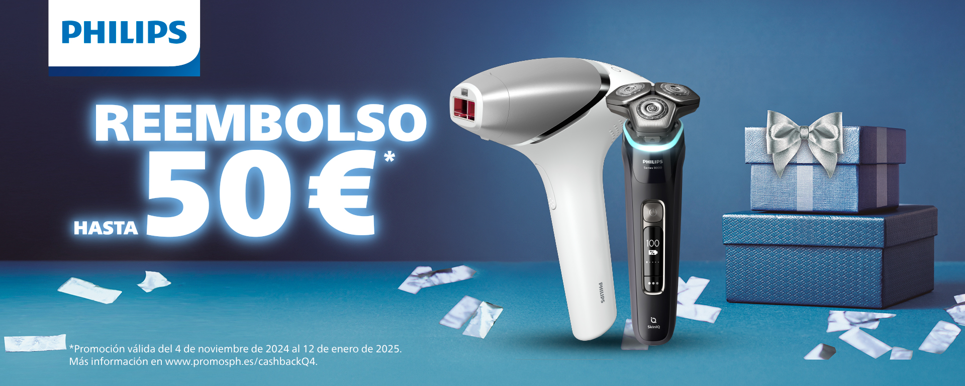 Reembolso de hasta 50Euros en afeitadoras  y depiladoras Philips