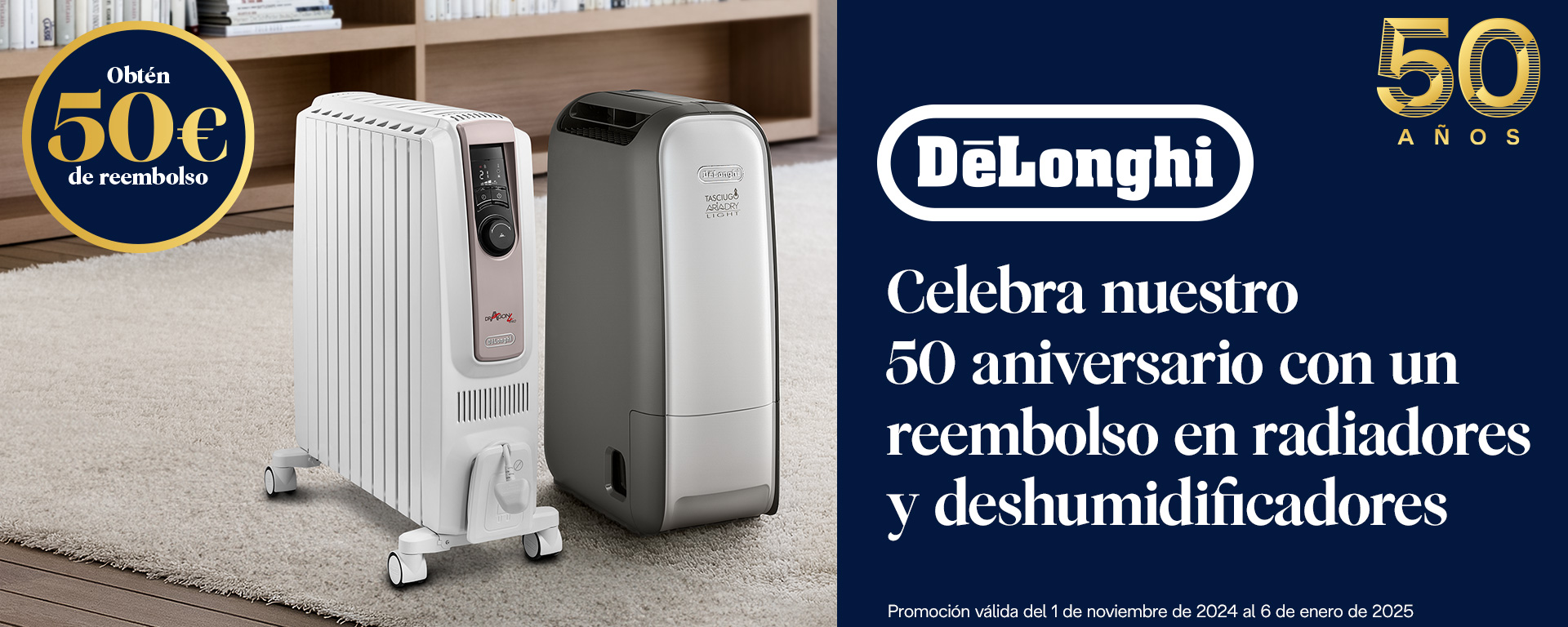 50 años De'Longhi - Radiadores y Deshumidificadores