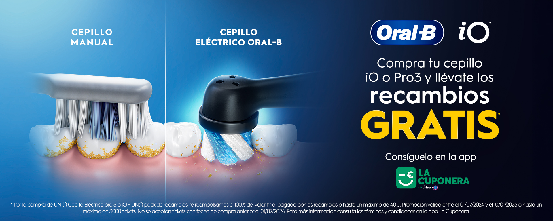 Compra tu cepillo iO o Pro3 y llévate los racambios gratis