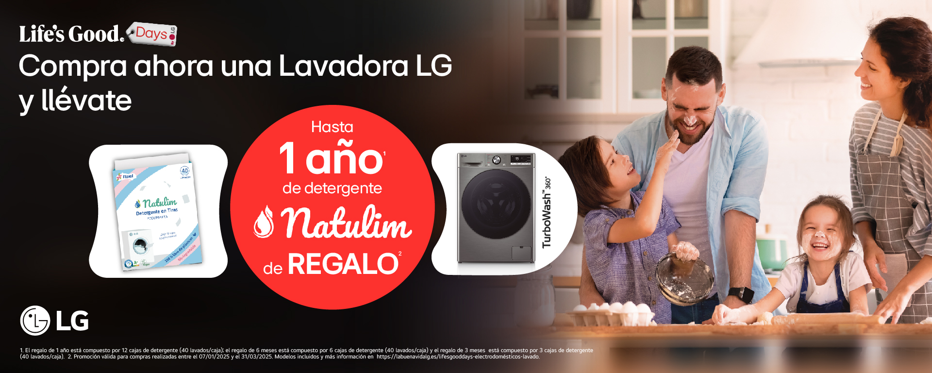 Compra una lavadora LG y llévate 1 año de detergente Natulim