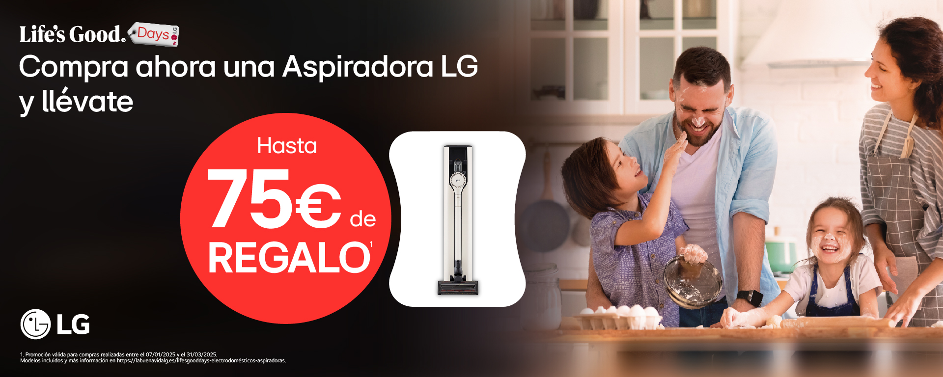 Compra una aspiradora LG y llévate hasta 75€ de regalo