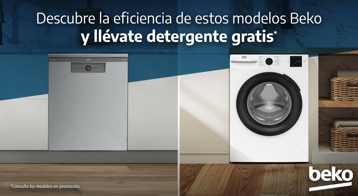 Disfruta de detergente gratis con tu lavadora o lavavajillas Beko 