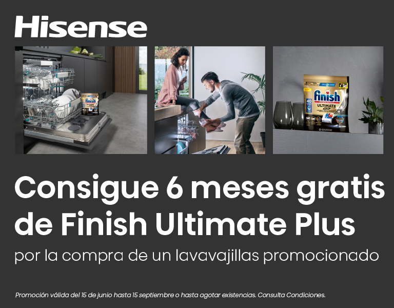 Compra tu lavavajillas Hisense y consigue 6 meses de Finish Ultimate