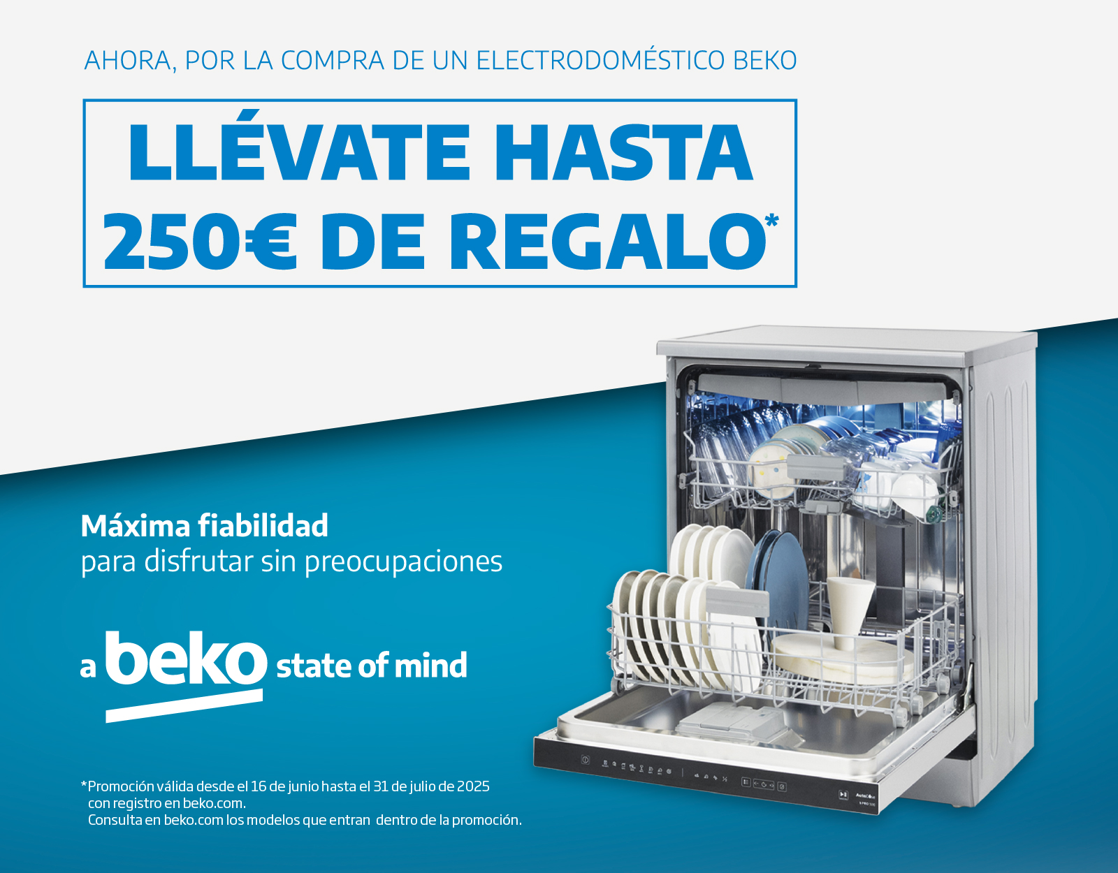 Hasta 250€ por confiar en la eficiencia y frescura de Beko