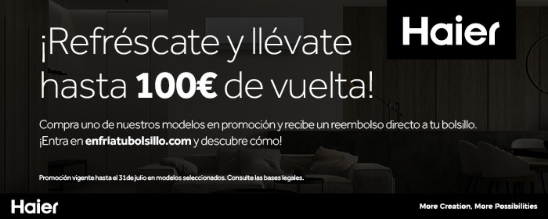 Consigue hasta 100€ por la compra de tu aire acondicionado Haier 