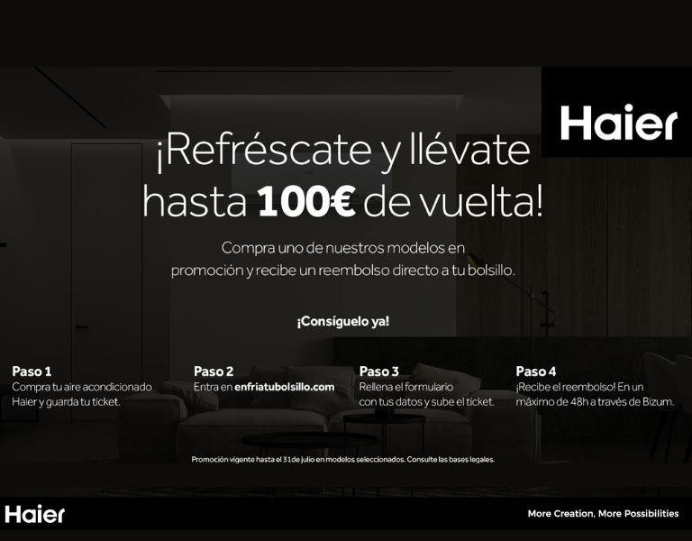 Consigue hasta 100€ por la compra de tu aire acondicionado Haier 