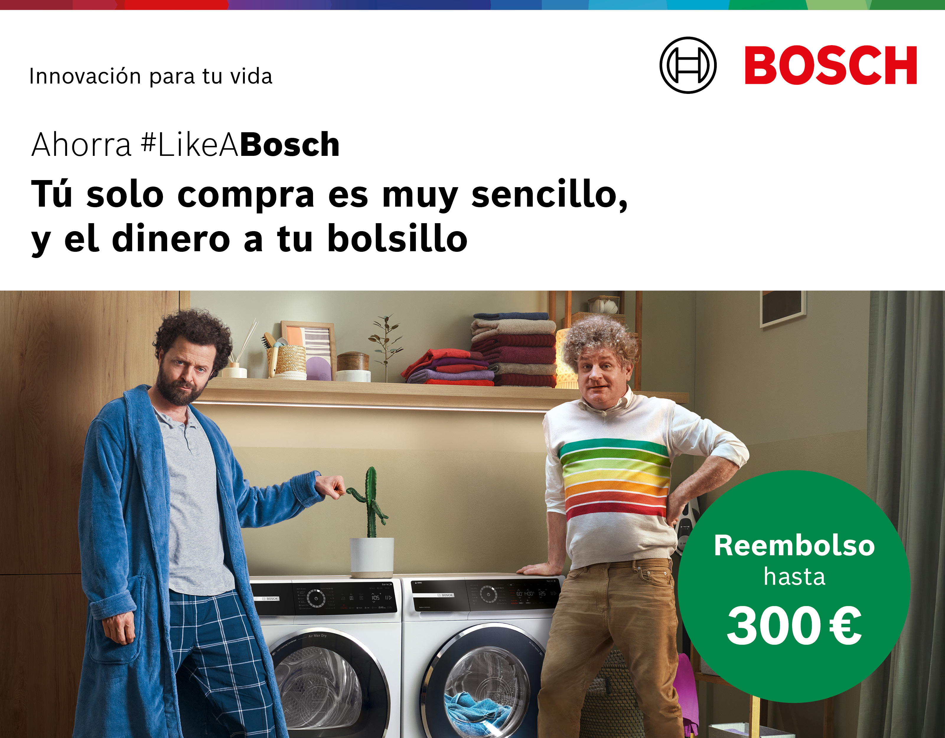 Bosch te devuelve hasta 150 € en tu compra de lavadoras, secadoras o lavasecadoras
