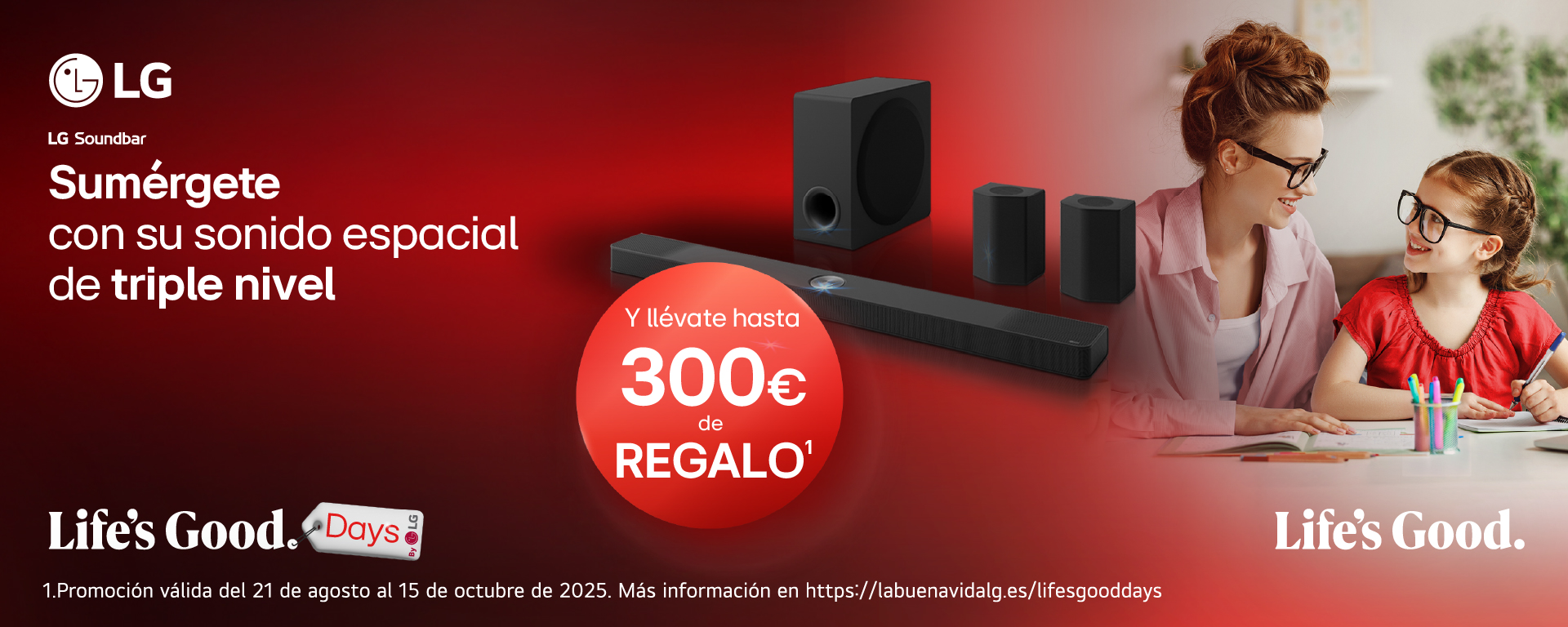 Tu sonido de cine con LG: hasta 300€ de reembolso por la compra de tu barra de sonido