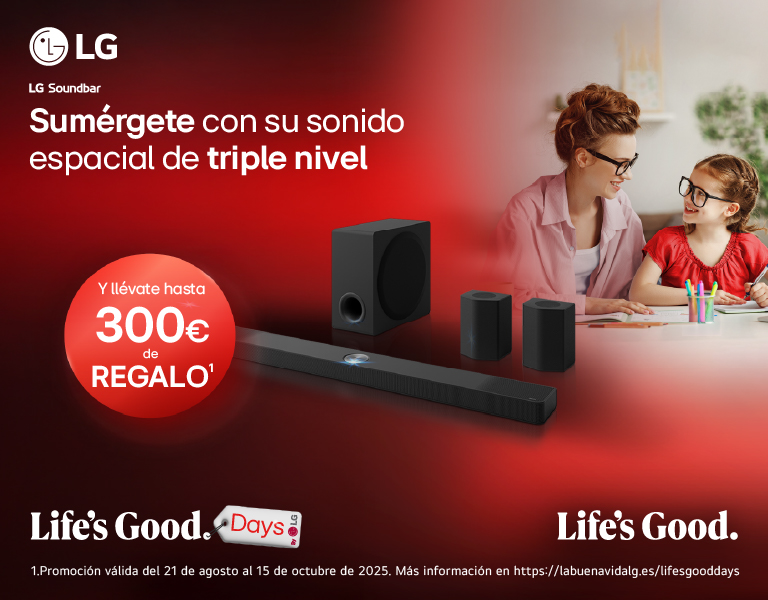 Tu sonido de cine con LG: hasta 300€ de reembolso por la compra de tu barra de sonido