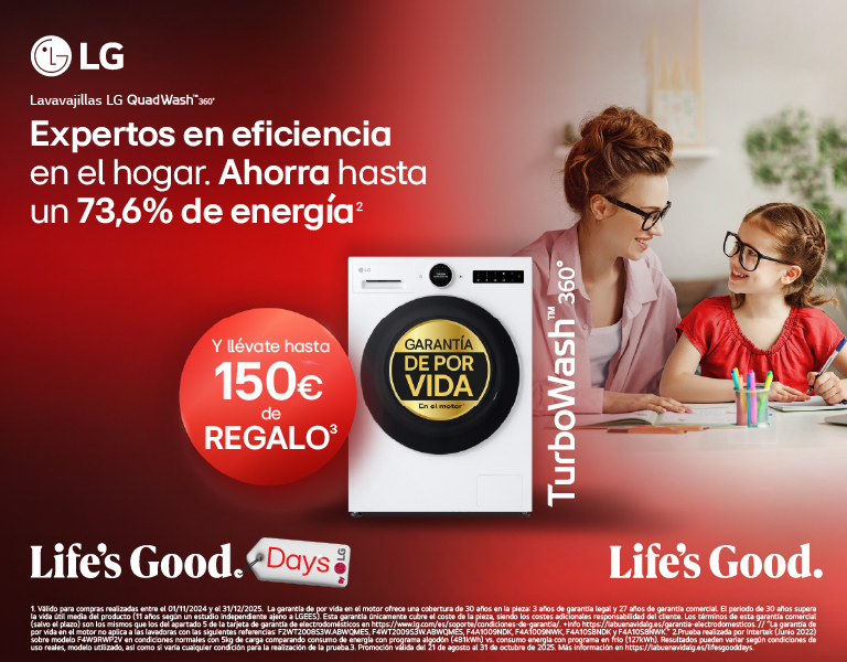 Hasta 150€ de regalo en tu lavadora Life´s Good