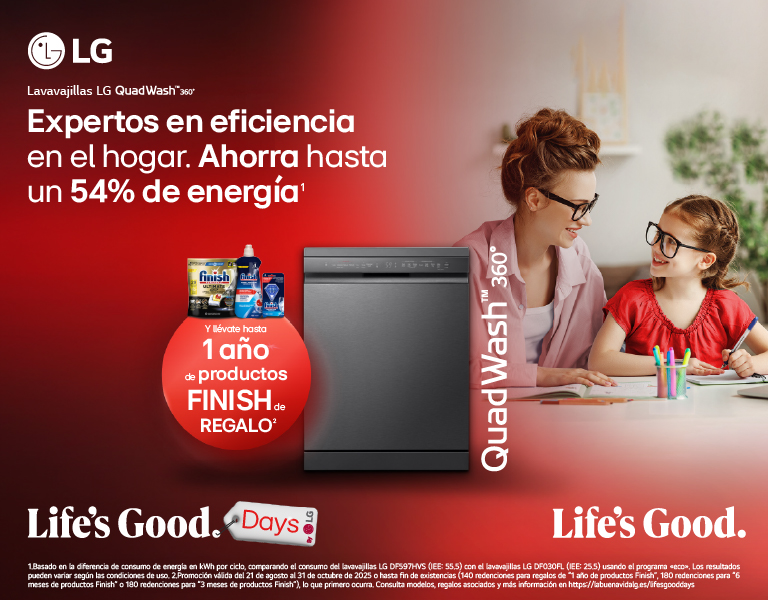 1 Año de Finish gratis con la compra de un lavavajillas LG