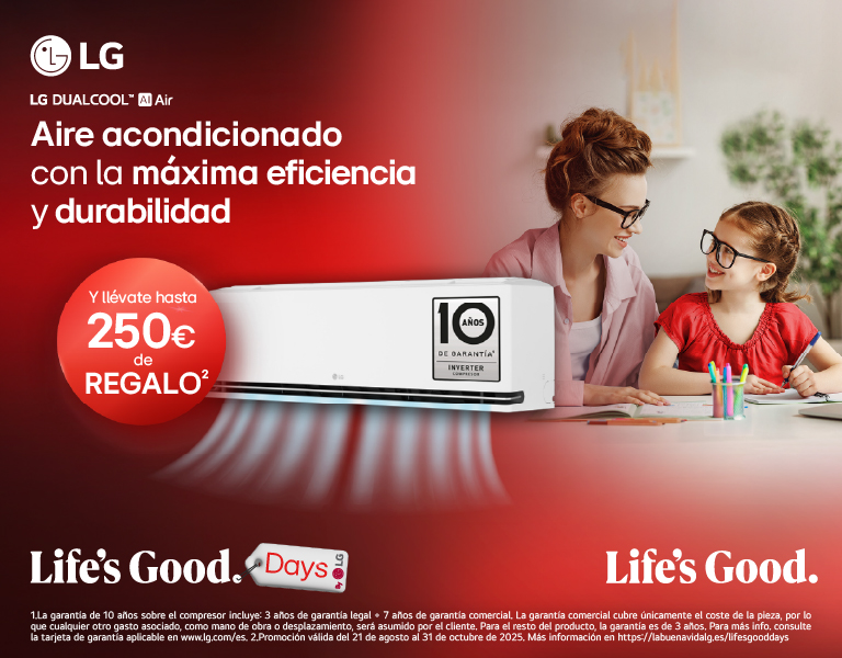 Hasta 250€ de reembolso con la compra de un aire acondicionado LG