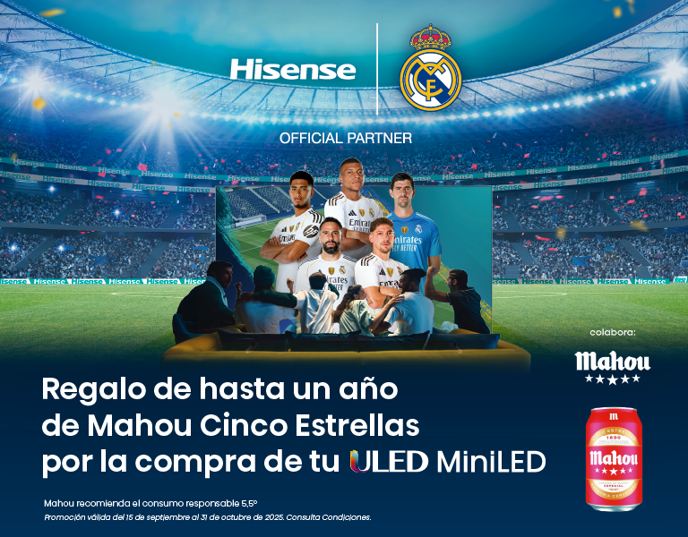 Regalo de hasta un año de Mahou Cinco Estrellas por la compra de tu ULED Mini LED