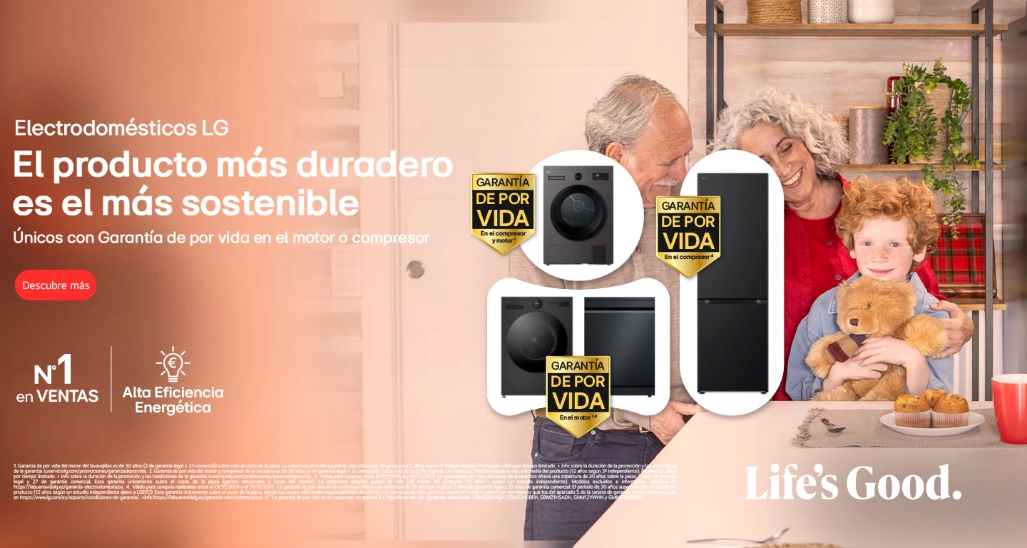 ¡Consigue garantía de por vida en lavavajillas y secadoras LG!