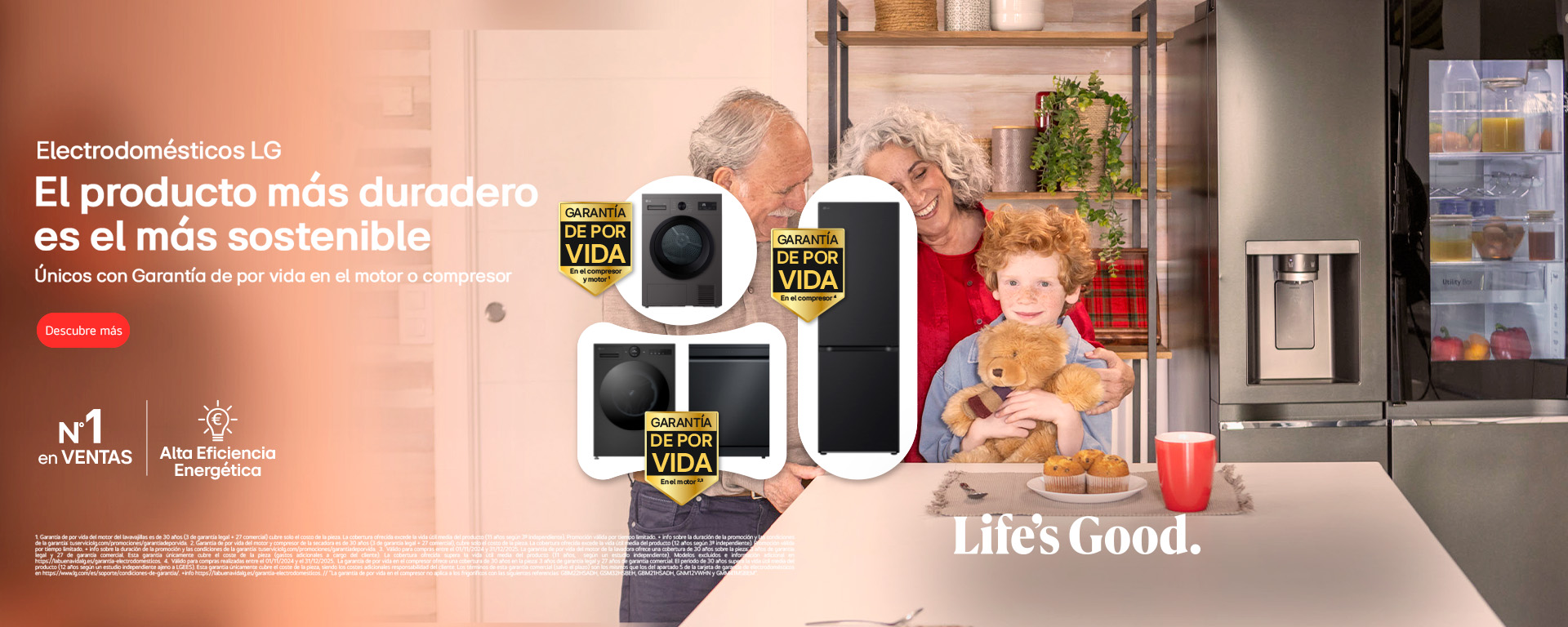 ¡Consigue garantía de por vida en lavavajillas y secadoras LG!