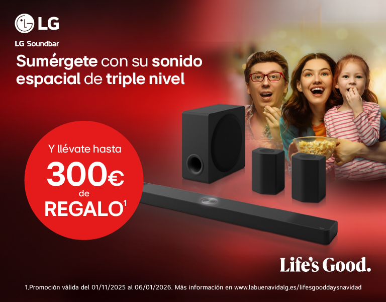 Con tu nueva Barra de sonido  LG, gana hasta 300€ de regalo