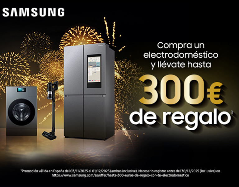 Consigue hasta 300 € de reembolso con tus electrodomésticos Samsung