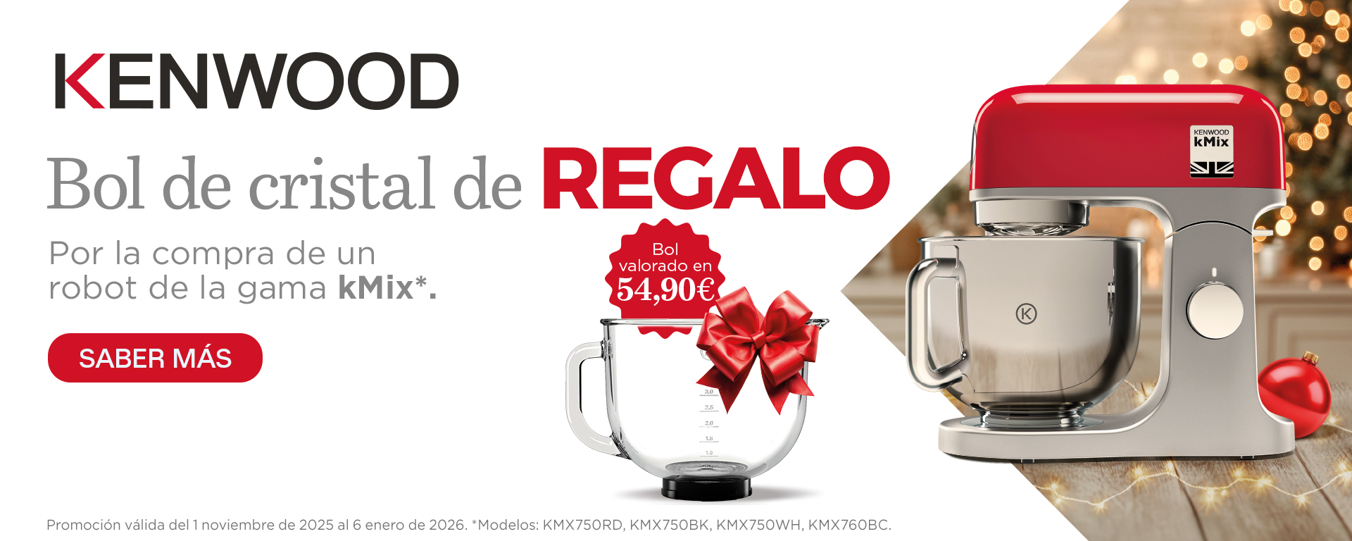 Consigue un bol de cristal de regalo con tu robot de cocina Kenwood kMix