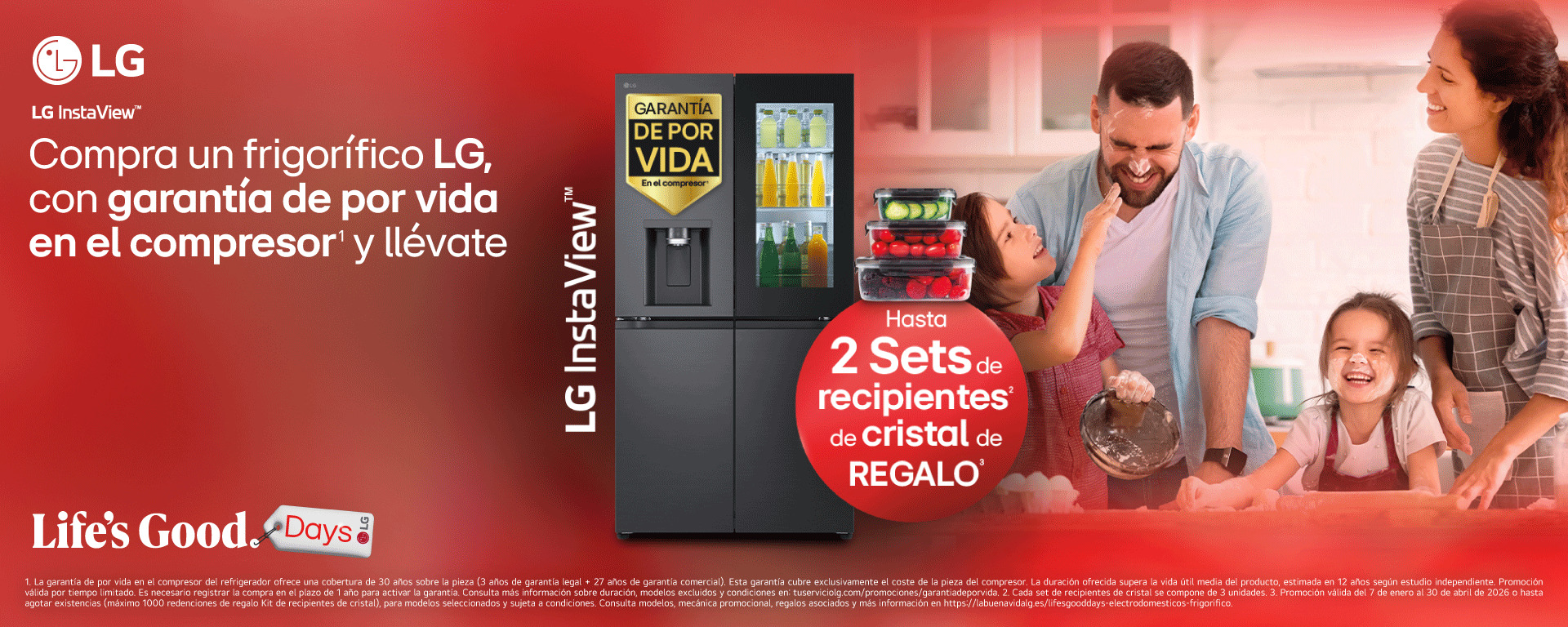 Compra un Frigo LG y llévate hasta dos kits de recipientes de cristal