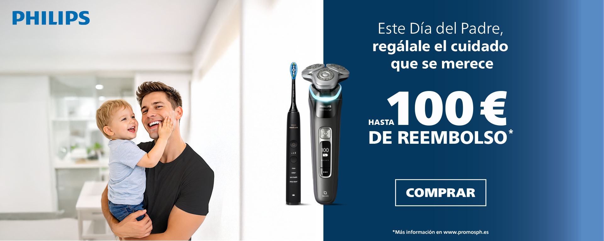 Día del Padre Philips: Consigue tu reembolso en Afeitadoras y Cepillos