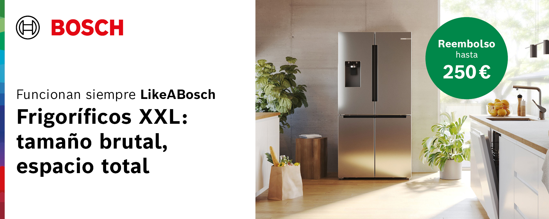 Compra un frigorífico Bosch Frío XXL y llévate hasta 250€ de reembolso