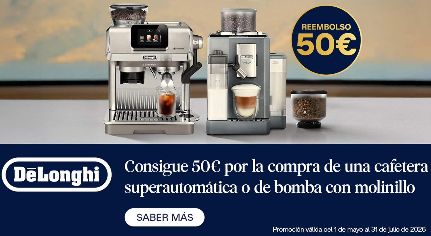 Consigue 50€ de reembolso por la compra de tu cafetera De'Longhi