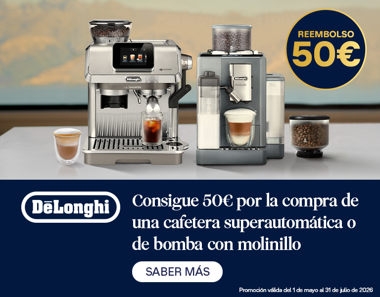 Consigue 50€ de reembolso por la compra de tu cafetera De'Longhi