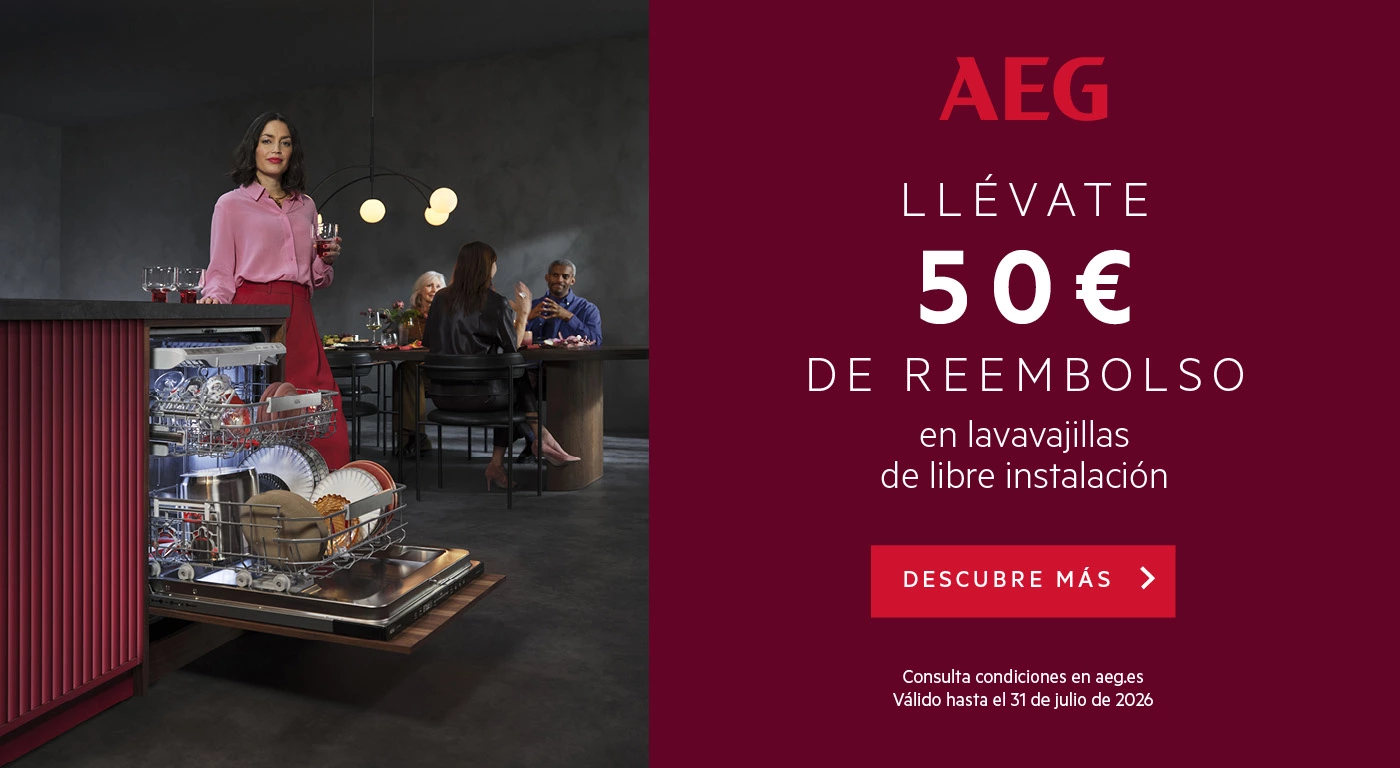 Compra un lavavajillas AEG y llévate 50€ de reembolso