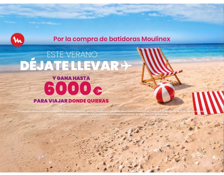 Compra una batidora Moulinex y entra en el sorteo de un viaje de 6.000€