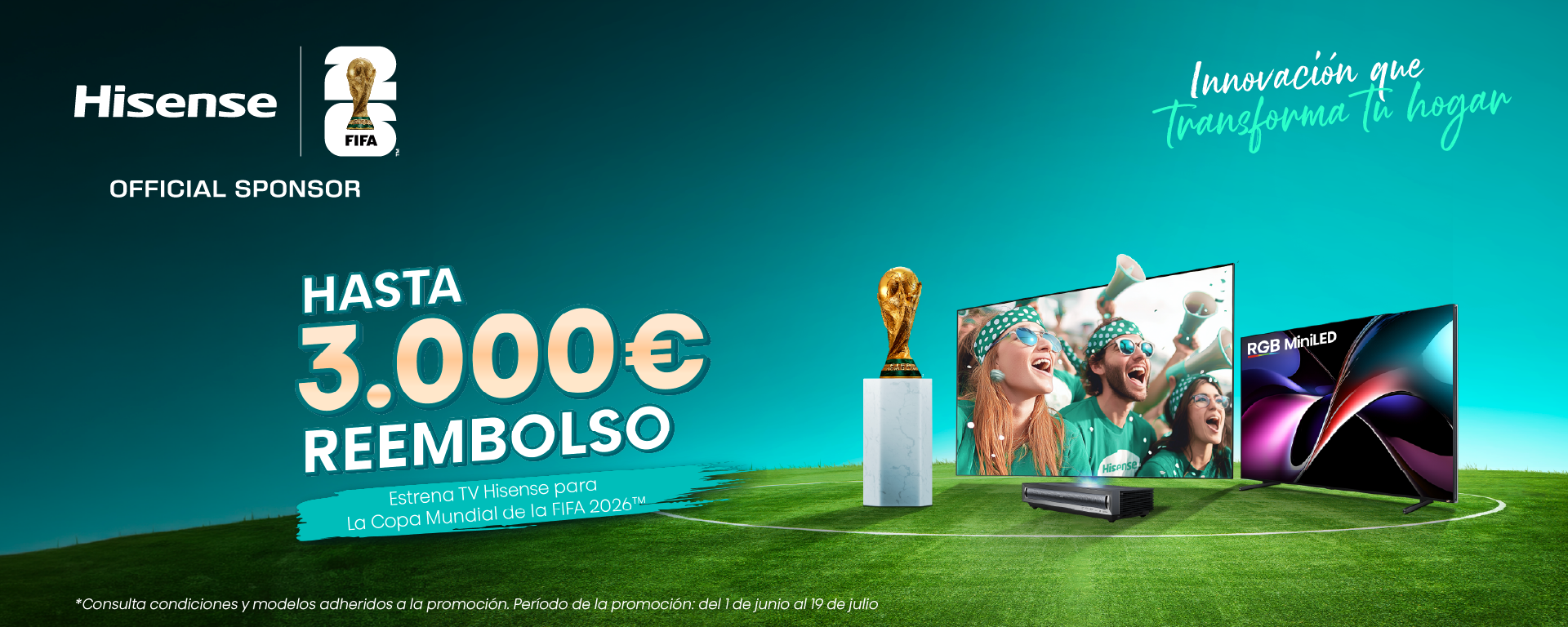 Consigue hasta 3.000€ de reembolso con tu TV Hisense en Euronics