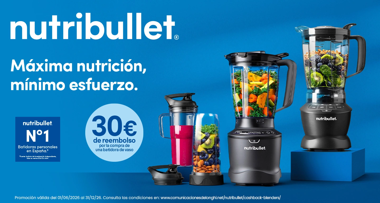 Consigue 30€ de reembolso con tu batidora Nutribullet