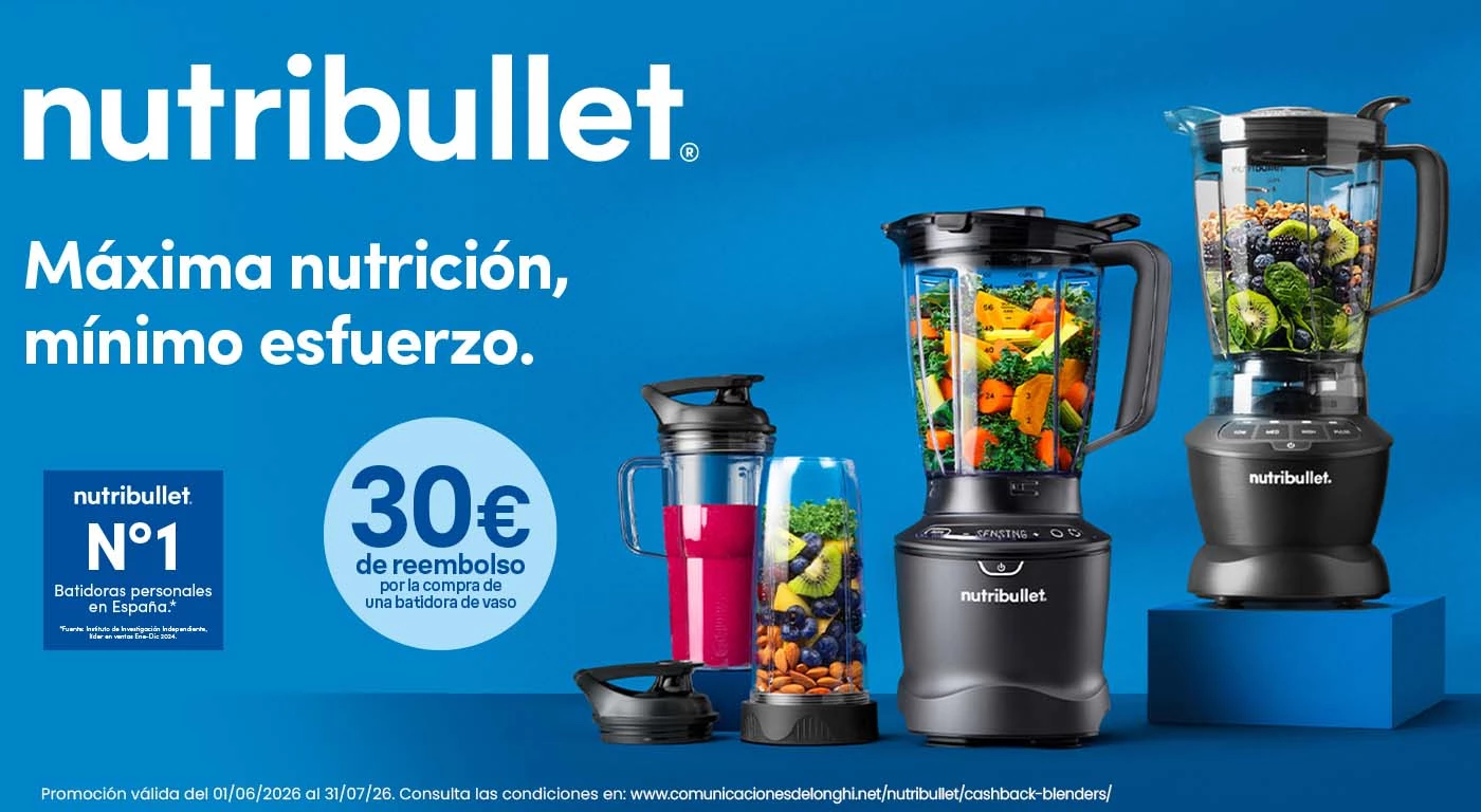 Consigue 30€ de reembolso con tu batidora Nutribullet