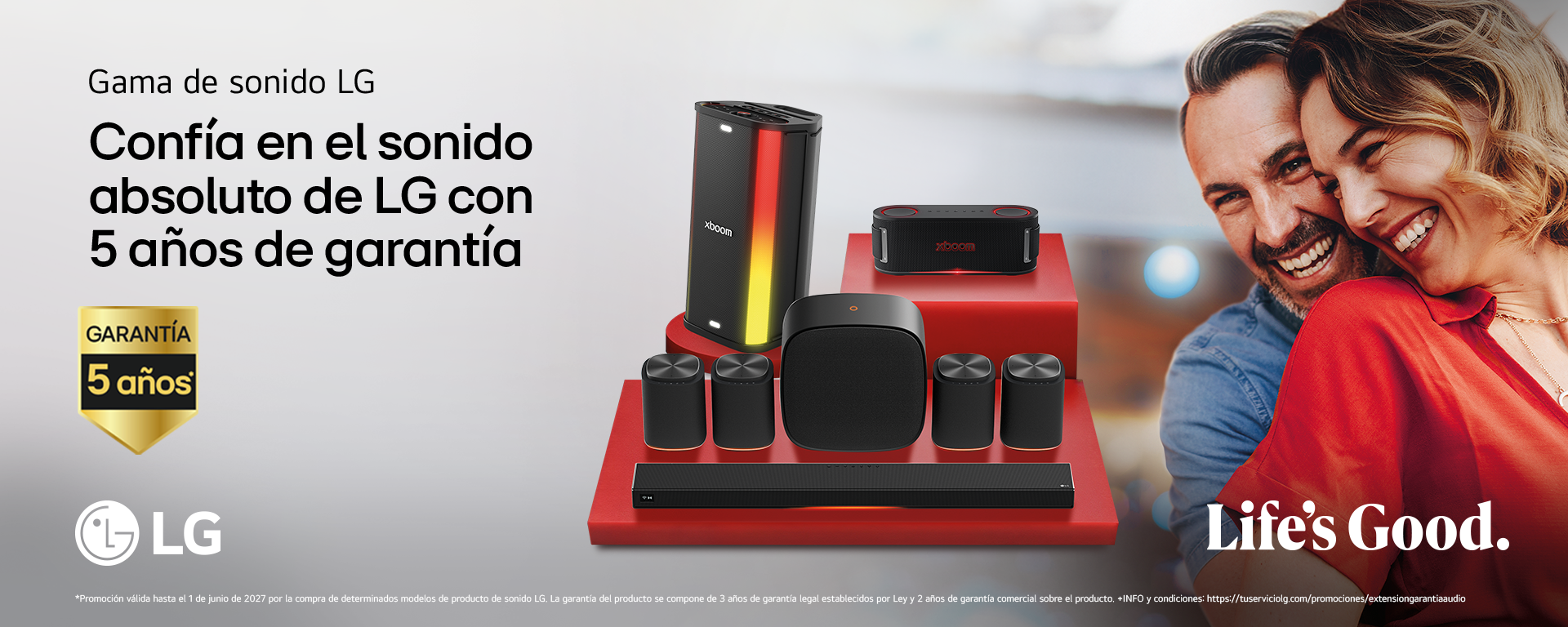 Compra un producto de audio LG y llévate 5 años de garantía   