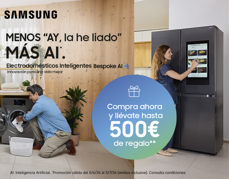 Compra electrodomésticos Samsung y consigue hasta 500€ de reembolso  