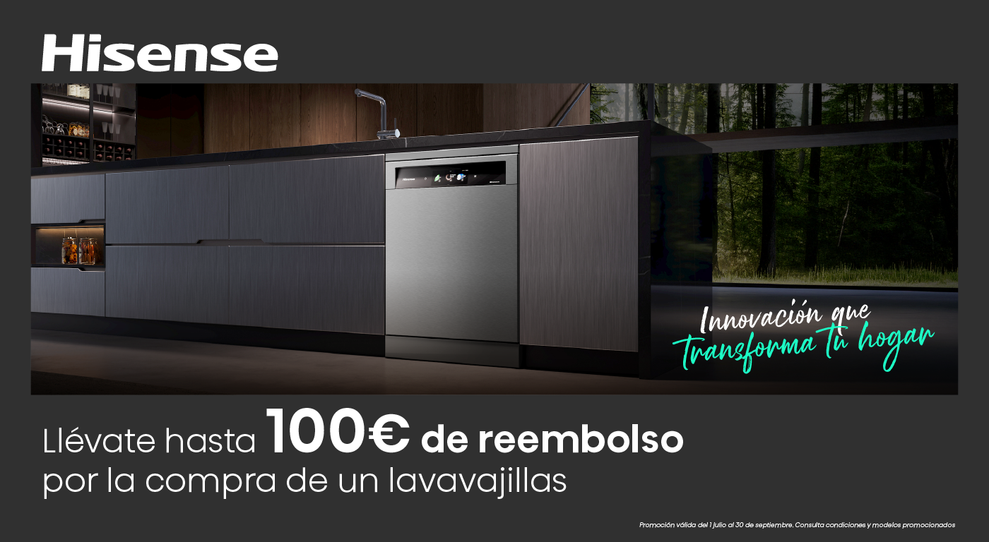 Consigue hasta 100€ de reembolso con tu nuevo lavavajillas Hisense